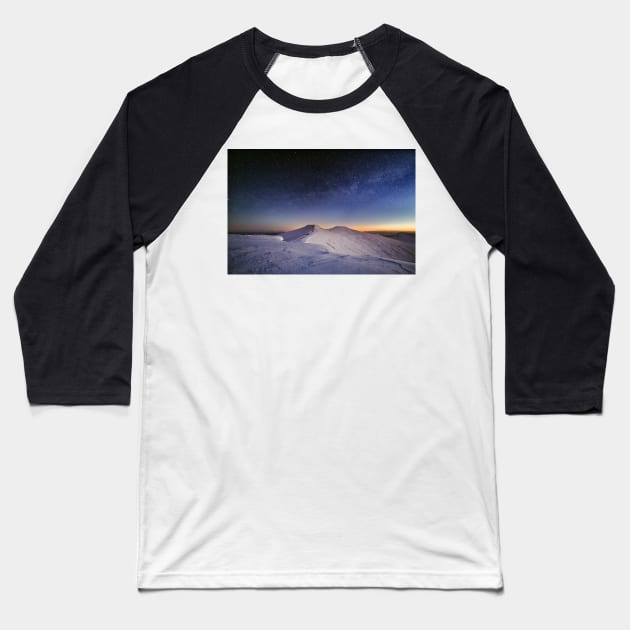 Corn Du and Pen y Fan at Night Baseball T-Shirt by dasantillo